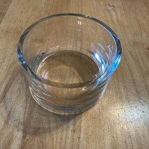 Clear, heavy, glass bowl